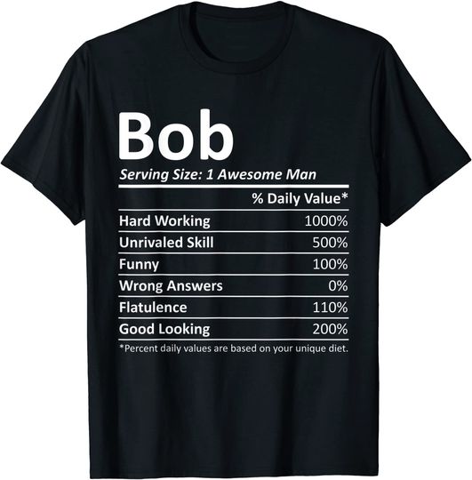 Discover BOB Nutrition Birthday Personalized Name Gift Idea T-Shirt