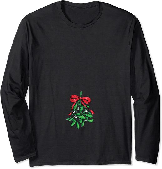 Discover Christmas Mistletoe Below The Belt Funny Xmas Humor Long Sleeve