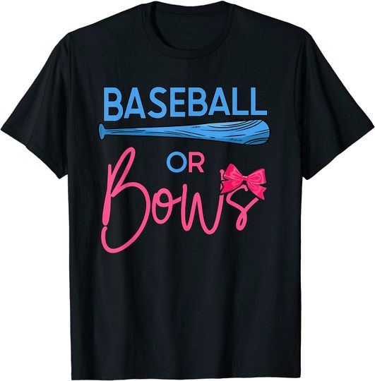 Discover Baseball Or Bows Gender Reveal Party Idea T-Shirt