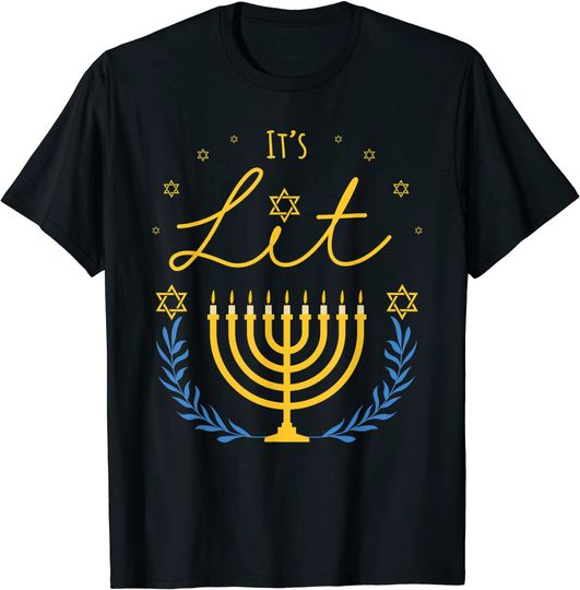 Discover Let's Get Lit Hannukah Jewish T-Shirt