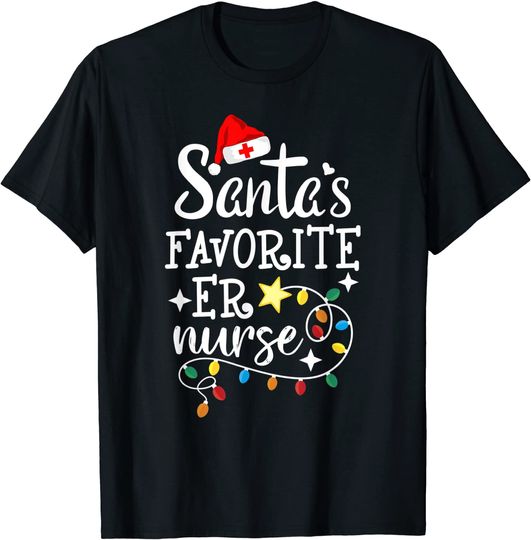 Discover Merry Christmas Nurse Crew Santa's Favorite T-Shirt