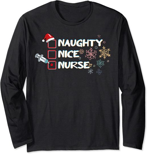 Discover Naughty Nice Nurse Christmas Xmas Nursing Costume Long Sleeve