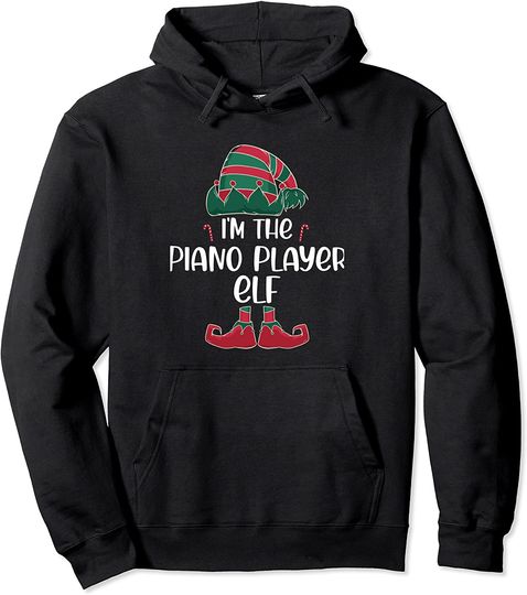 Discover I'm the Piano player elf Christmas party matching Pullover Hoodie