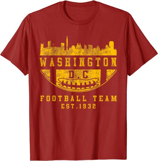 Discover Vintage Washington Football DC Sports Team Football Lovers T-Shirt
