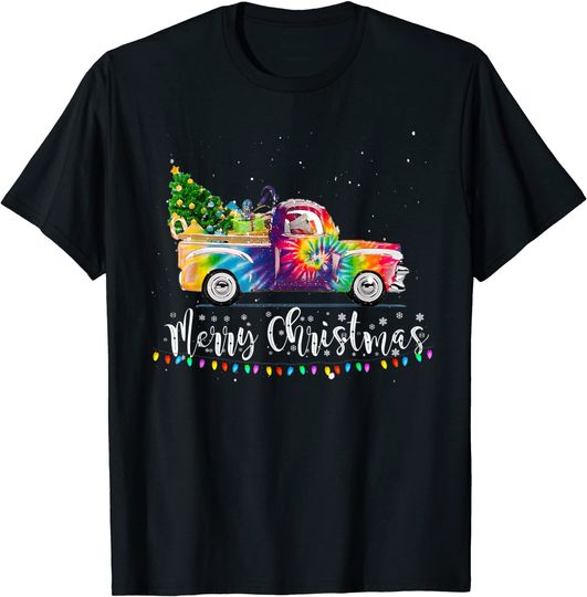 Discover Tie Dye Wagon Christmas Tree On Car Xmas Vacation T-Shirt
