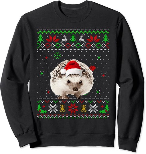 Discover Ugly Christmas Pajama Sweater Hedgehog Animals Sweatshirt