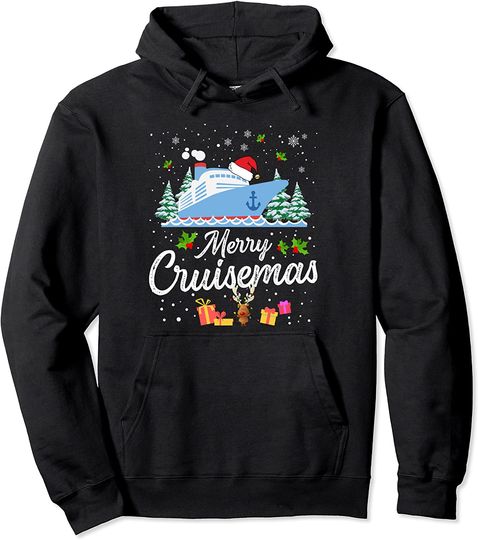 Discover Family Cruise Christmas Tee Merry Cruisemas Pullover Hoodie