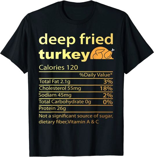 Discover Deep Fried Turkey Nutrition Food Facts Thanksgiving T-Shirt