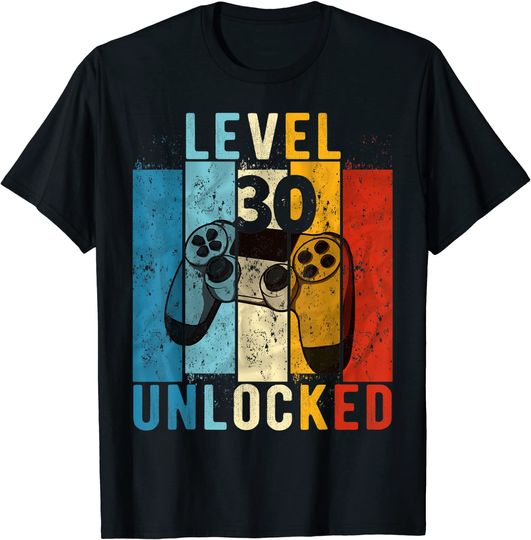 Discover Mens Level 30 Unlocked Video Gamer 30 Year Old 30th Birthday Gift T-Shirt