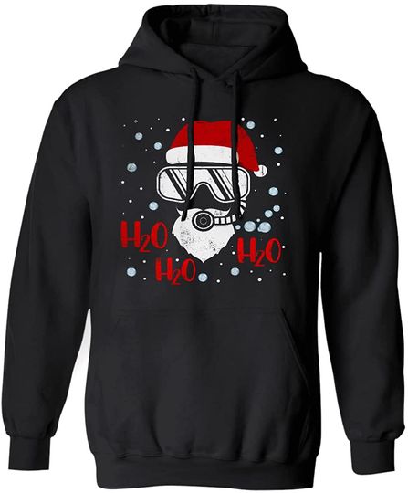 Discover Diving Santa H2O Christmas Scuba Diving Wearing Santa Hat Lover Hoodie