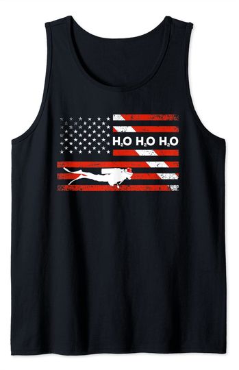Discover Santa Diving H2O Christmas Scuba Diver Down Tank Top