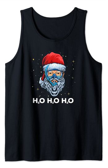 Discover Santa Diving H2O Christmas Scuba Diver Tank Top