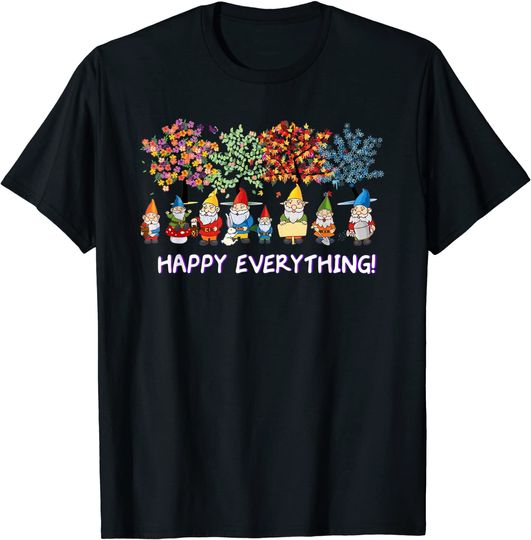 Discover Happy Everything Gnomes Seasons All Year Tree T-Shirt