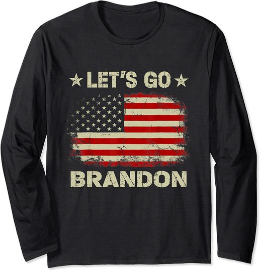 Discover Let's Go Brandon American Flag Impeach Biden Long Sleeve