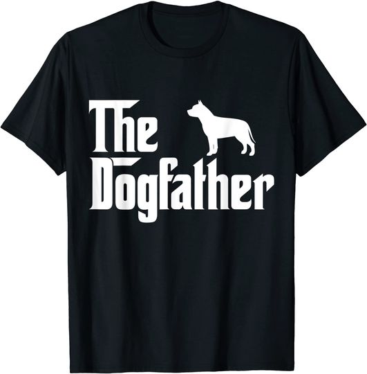 Discover The Dogfather Pit bull T-Shirt Funny Father Dog Lover Gift