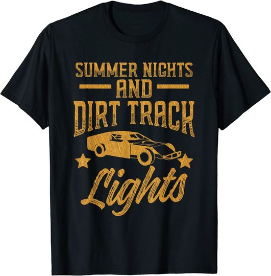 Discover Gold Summer Nights & Dirt Track Lights - Racing Gear T-Shirt
