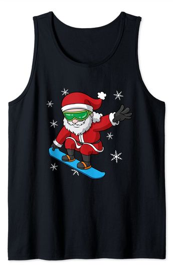 Discover Snowboarder Christmas Santa Claus Snowboard Snowboarding Tank Top