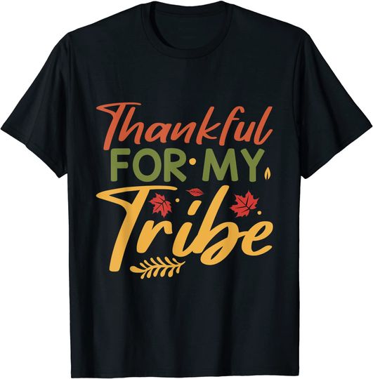 Discover Thankful For My Tribe Thanksgiving Halloween Costume T-Shirt