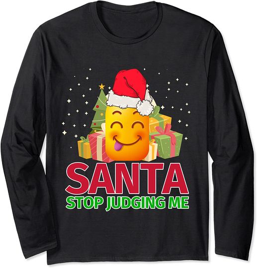 Discover Santa Stop Judging Me Santa Christmas Long Sleeve