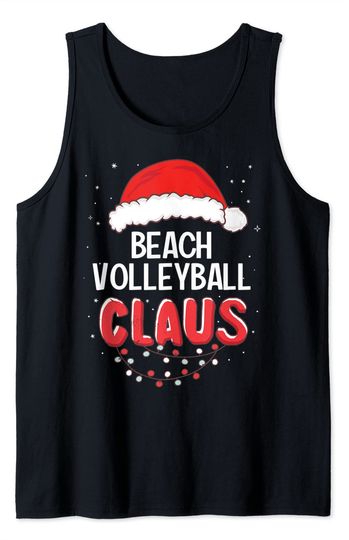 Discover Beach Volleyball Santa Claus Christmas Matching Tank Top