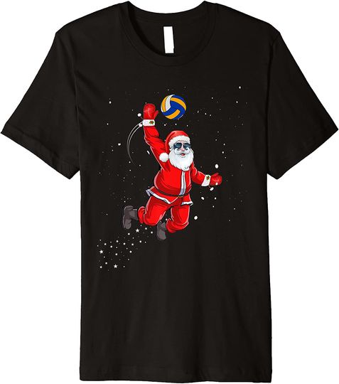 Discover Christmas Volleyball Player Santa Claus Sport Xmas Premium T-Shirt