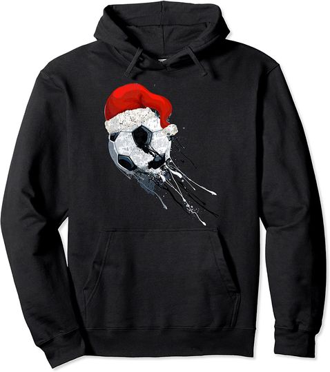Discover Soccer Balls Santa Hat Xmas Pjama Sport Pullover Hoodie