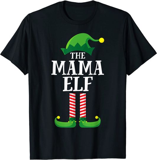 Discover Mama Elf Matching Family Group Christmas Party Pajama T-Shirt