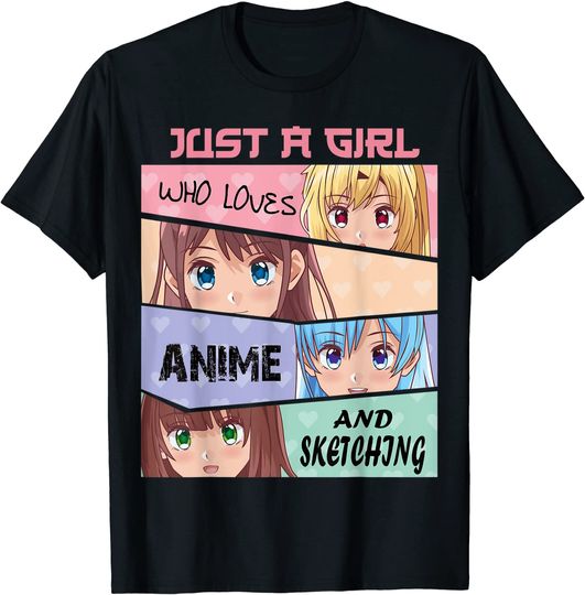 Discover Just A Girl Who Loves Anime and Sketching Drawing Art Gift T-Shirt