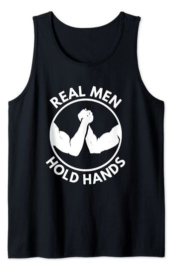 Discover Arm Wrestling Real Men Hold Hands Armwrestling Tank Top