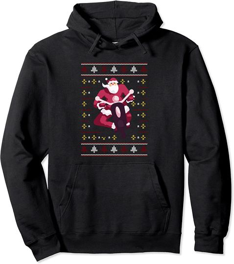 Discover Christmas Santa Bike Riding Santa Xmas Biking Motorcycle Pullover Hoodie