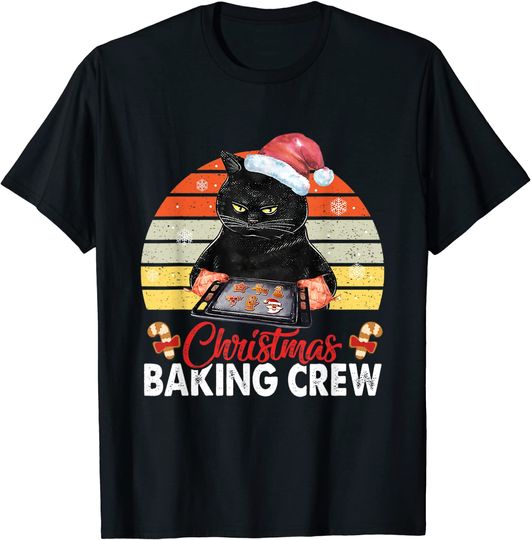Discover Black Cat Christmas Cookie Baking Crew Xmas T-Shirt
