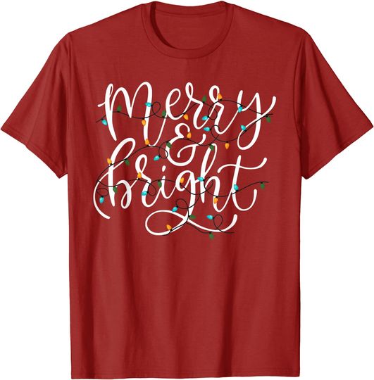Discover Family Matching Merry And Bright Holiday Christmas Cheer T-Shirt