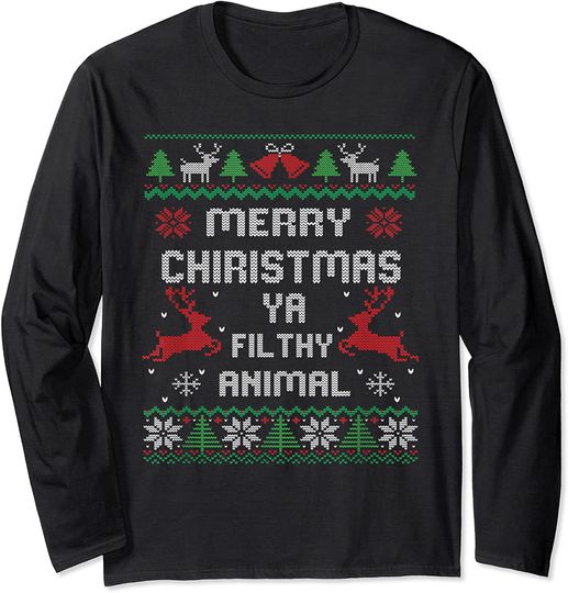 Discover Merry Christmas Animal Filthy Ya Great Long Sleeve