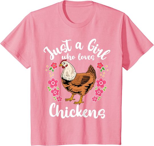 Discover Kids Chicken Just a Girl Who Loves Chickens T-Shirt