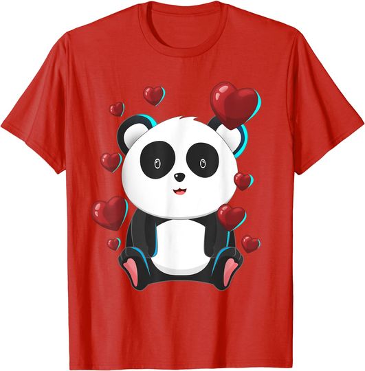 Discover Cute Panda Bear Valentines Day Love Heart gift T-Shirt