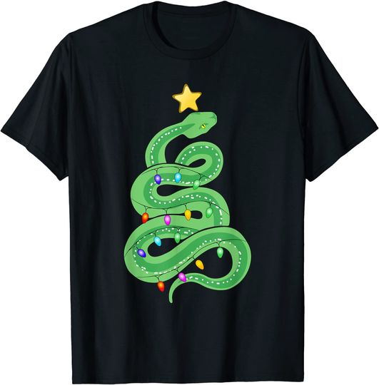 Discover Merry Hisstmass Merry Christmas Tree Funny Python Snake Pet T-Shirt