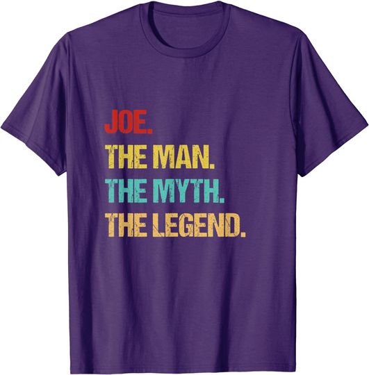 Discover Mens Joe The Man The Myth The Legend T-Shirt