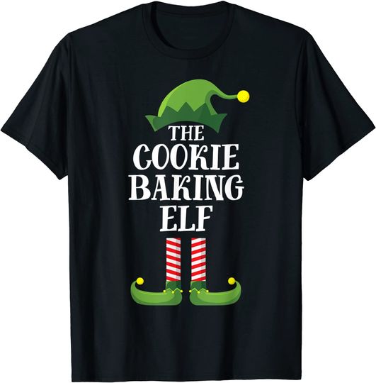 Discover Cookie Baking Elf Matching Family Group Christmas Party PJ T-Shirt