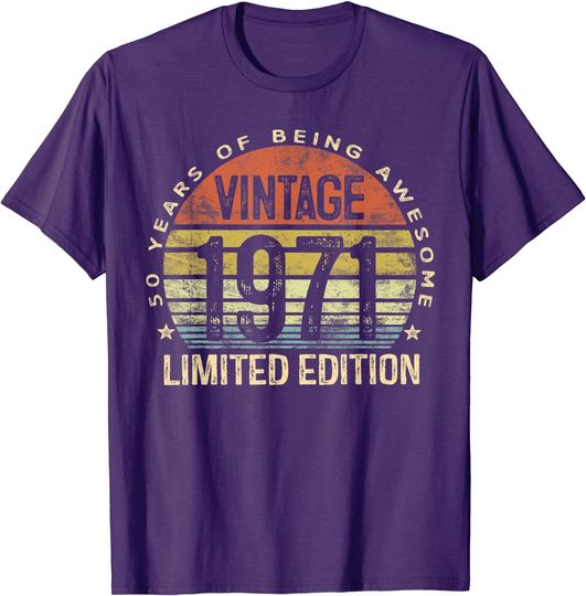 Discover 50 Year Old Gifts Vintage 1971 Limited Edition 50th Birthday T-Shirt