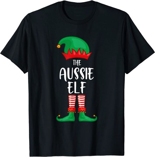 Discover Aussie Elf Christmas Party Matching Family Group Pajama T-Shirt