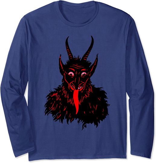 Discover Vintage Krampus Creepy Christmas Holiday Merry Krampus Long Sleeve