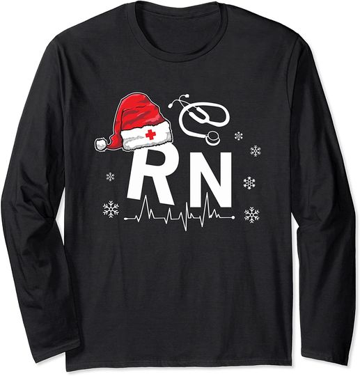 Discover RN Nurse Nursing Santa Hat Christmas Xmas Pajamas Long Sleeve