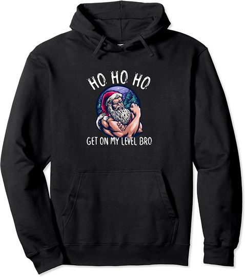 Discover Funny Ho Ho Fit Weight Lifting Santa Claus Gym Clothes Men Pullover Hoodie