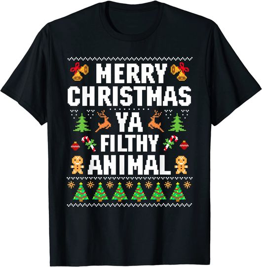 Discover Merry Christmas Animal Filthy Ya Ugly Sweater T-Shirt