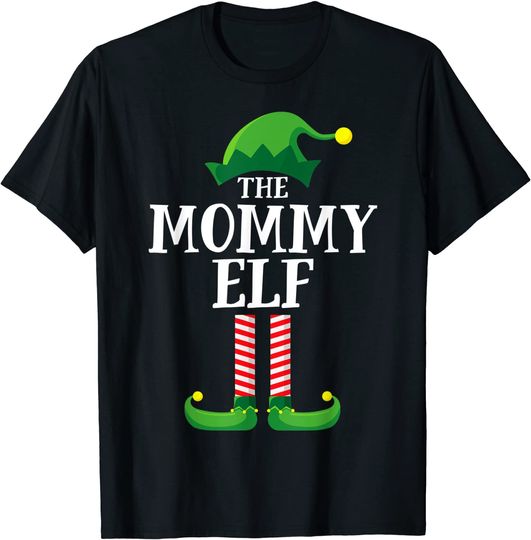 Discover Mommy Elf Matching Family Group Christmas Party Pajama T-Shirt