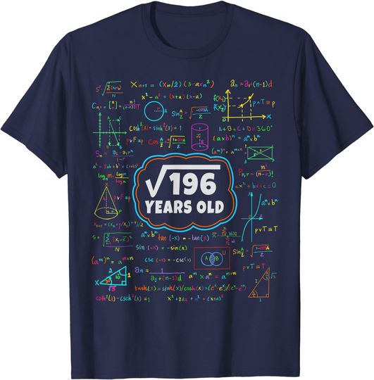 Discover Square Root of 196 T-Shirt: 14 Years Old Birthday Gift Idea