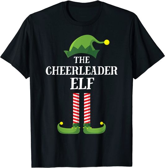 Discover Cheerleader Elf Matching Family Group Christmas Party Pajama T-Shirt