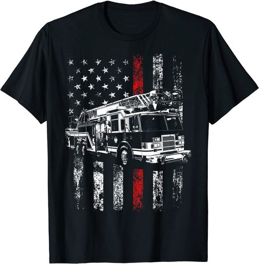 Discover Fireman American Flag T-Shirt
