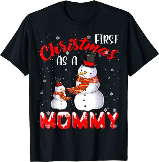 Discover First Christmas As A Mommy 2021 Pregnancy Announcement T-Shirt