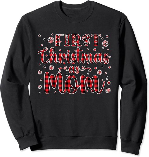 Discover My 1st First Christmas As Mom New Parents Matching Christmas Sweatshirt